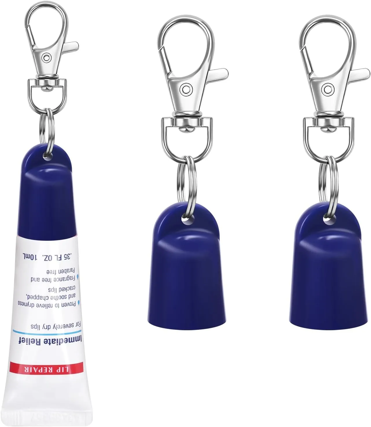 2 Pcs Keychain Holder for Aquaphor & Mario Badescu Lip Balm - Polypropylene Cap Accessory - Fit Lip Balm Keychain