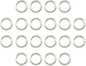 20 Pack 0.5 Inch Round Buckle ClipSpring Circle Carabiner Clips, Metal Keyring Keychain Clip for Key Bag Purses(Silver)