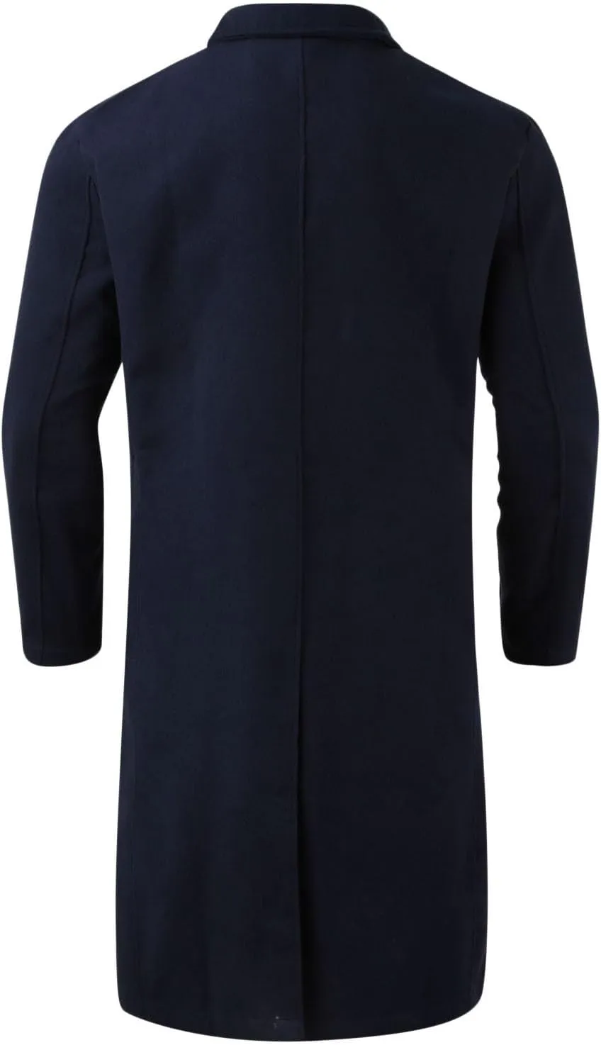 2023 Men's Casual Trench Coat Slim Fit Notched Collar Long Suit Jacket Overcoat Single Breasted Pea Coat Blazers wih Pockets