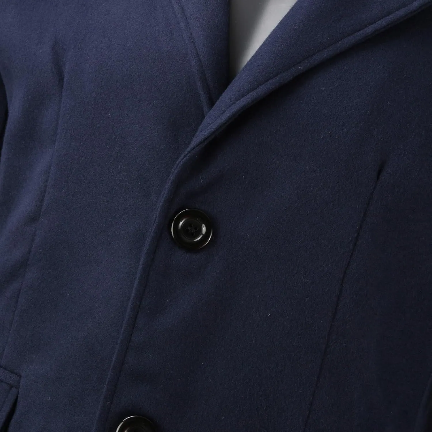 2023 Men's Casual Trench Coat Slim Fit Notched Collar Long Suit Jacket Overcoat Single Breasted Pea Coat Blazers wih Pockets