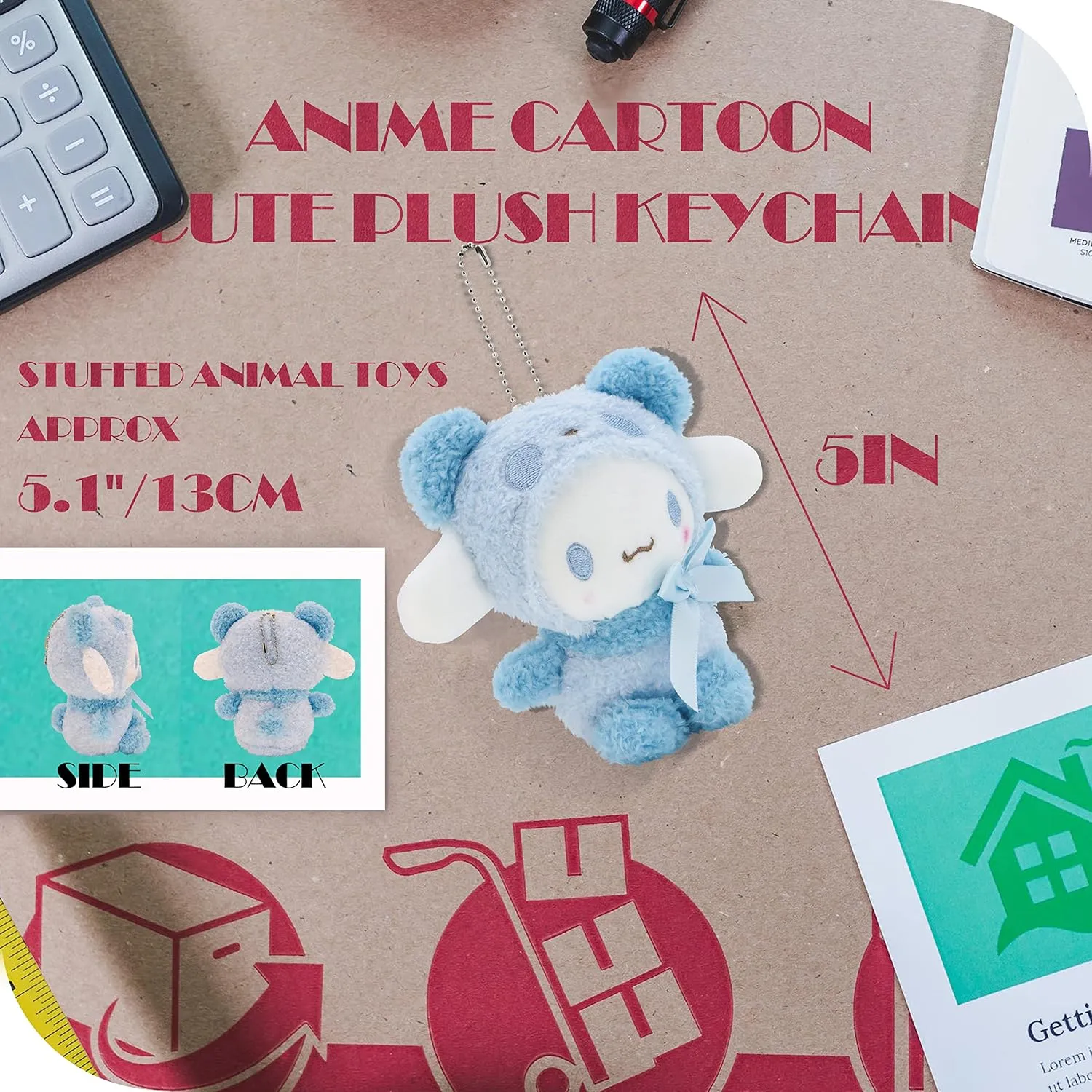 4.7In Cute Plush Keychain Anime Cartoon Figure Pendant,Japan Anime Cartoon Cute Plush Keychain