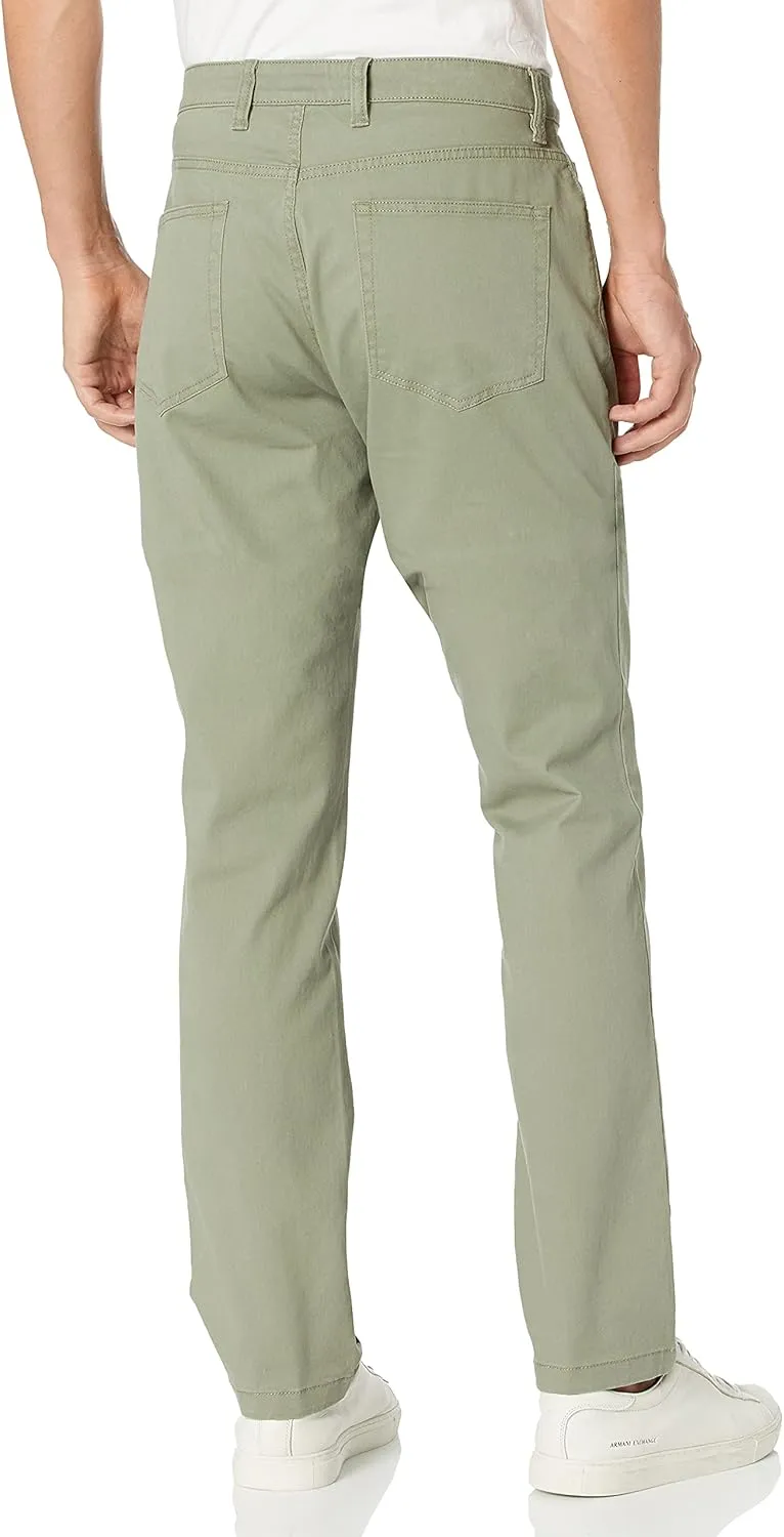Amazon Essentials Men's Chinos, Athletic Fit, Work Pants, 5-Pocket, Comfort Stretch