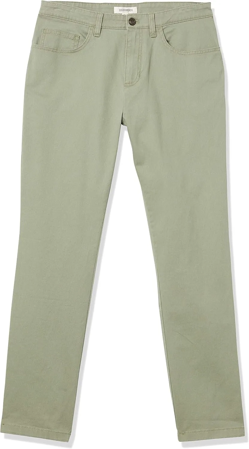 Amazon Essentials Men's Chinos, Athletic Fit, Work Pants, 5-Pocket, Comfort Stretch