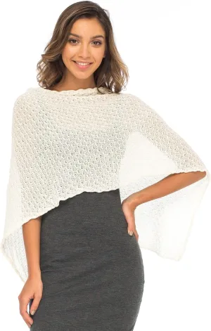 Back From Bali Womens Cotton Shrug Poncho, Lightweight Summer Shrug Pullover Sweater