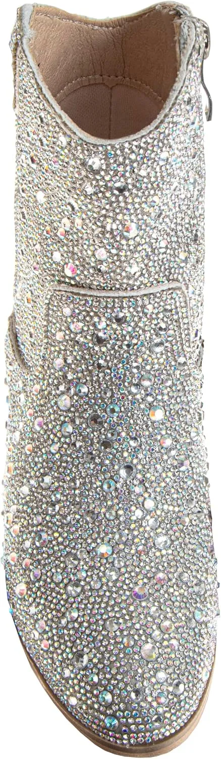 Badgley Mischka Girls Dress Cowgirl Boots - Kids Party Heel Pumps Slip On Cowboy Boot (Little Kid/Big Kid)