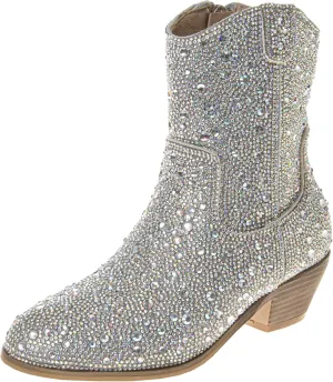 Badgley Mischka Girls Dress Cowgirl Boots - Kids Party Heel Pumps Slip On Cowboy Boot (Little Kid/Big Kid)