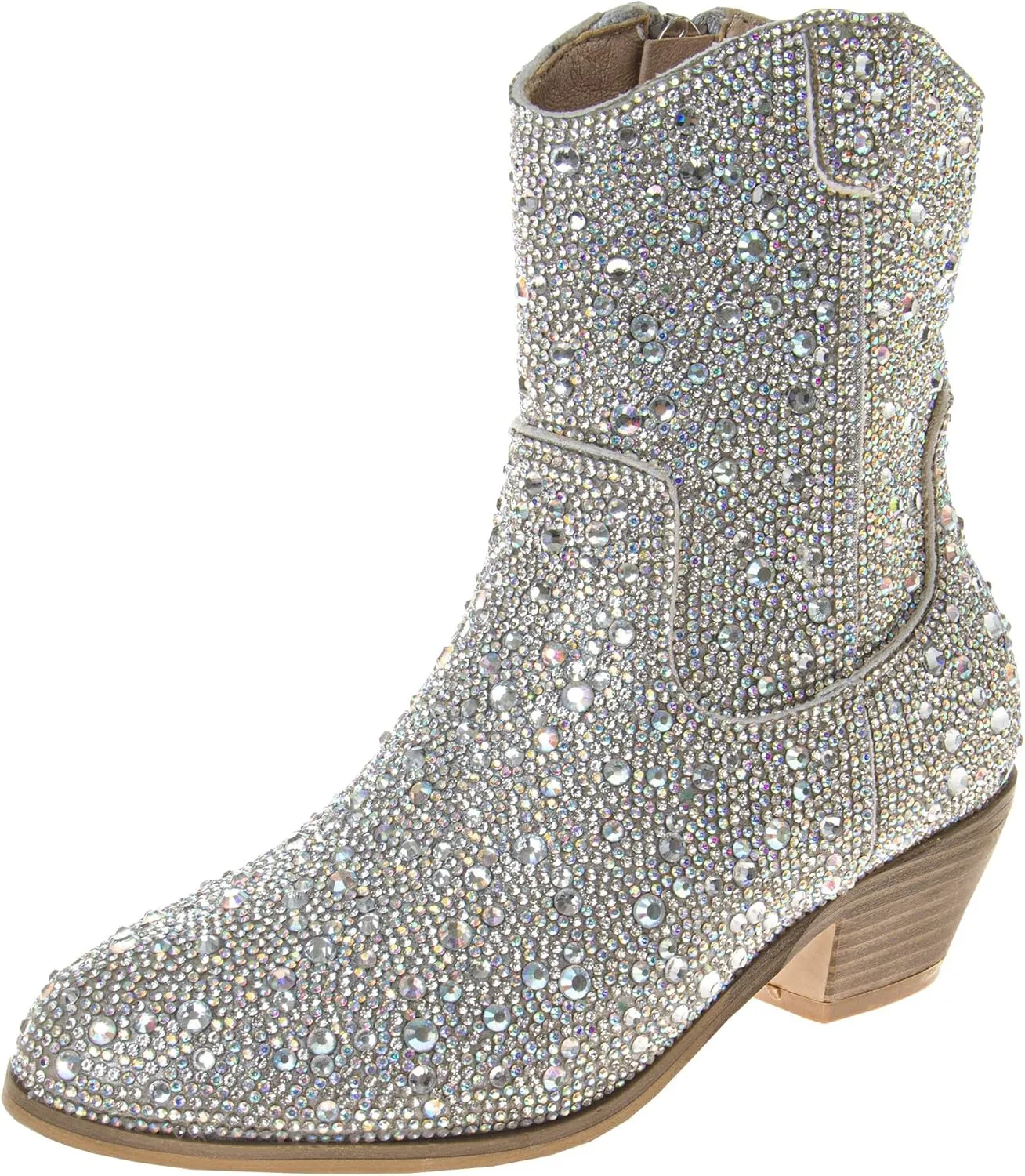 Badgley Mischka Girls Dress Cowgirl Boots - Kids Party Heel Pumps Slip On Cowboy Boot (Little Kid/Big Kid)