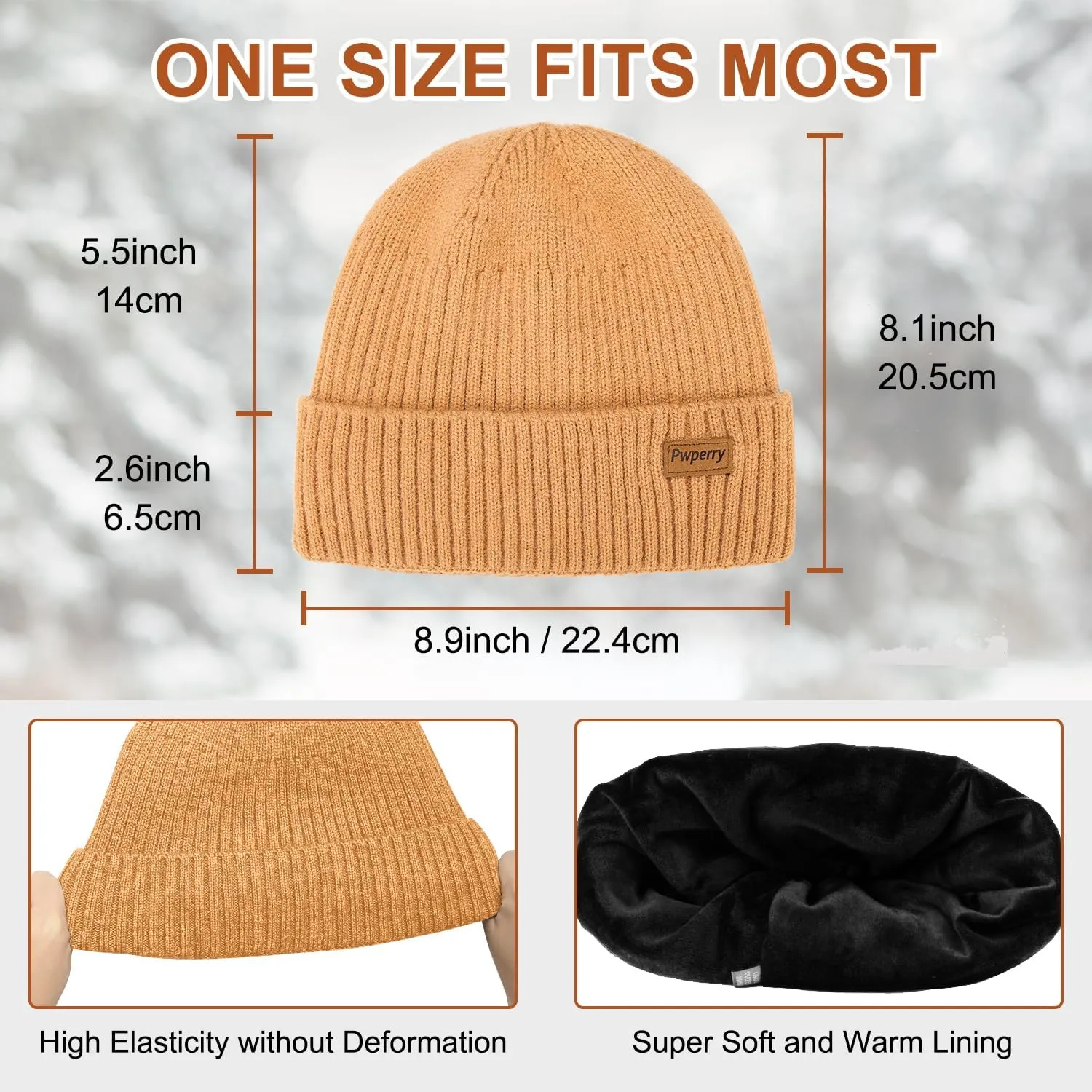 Beanie for Men Slouchy Knit Hats Warm Winter Caps for Men and Women
