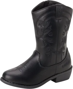 bebe Girls Cowboy Boots - Classic Western Country Cowgirl Boots - Mid Calf Riding Shoes for Toddlers Little and Big Girls