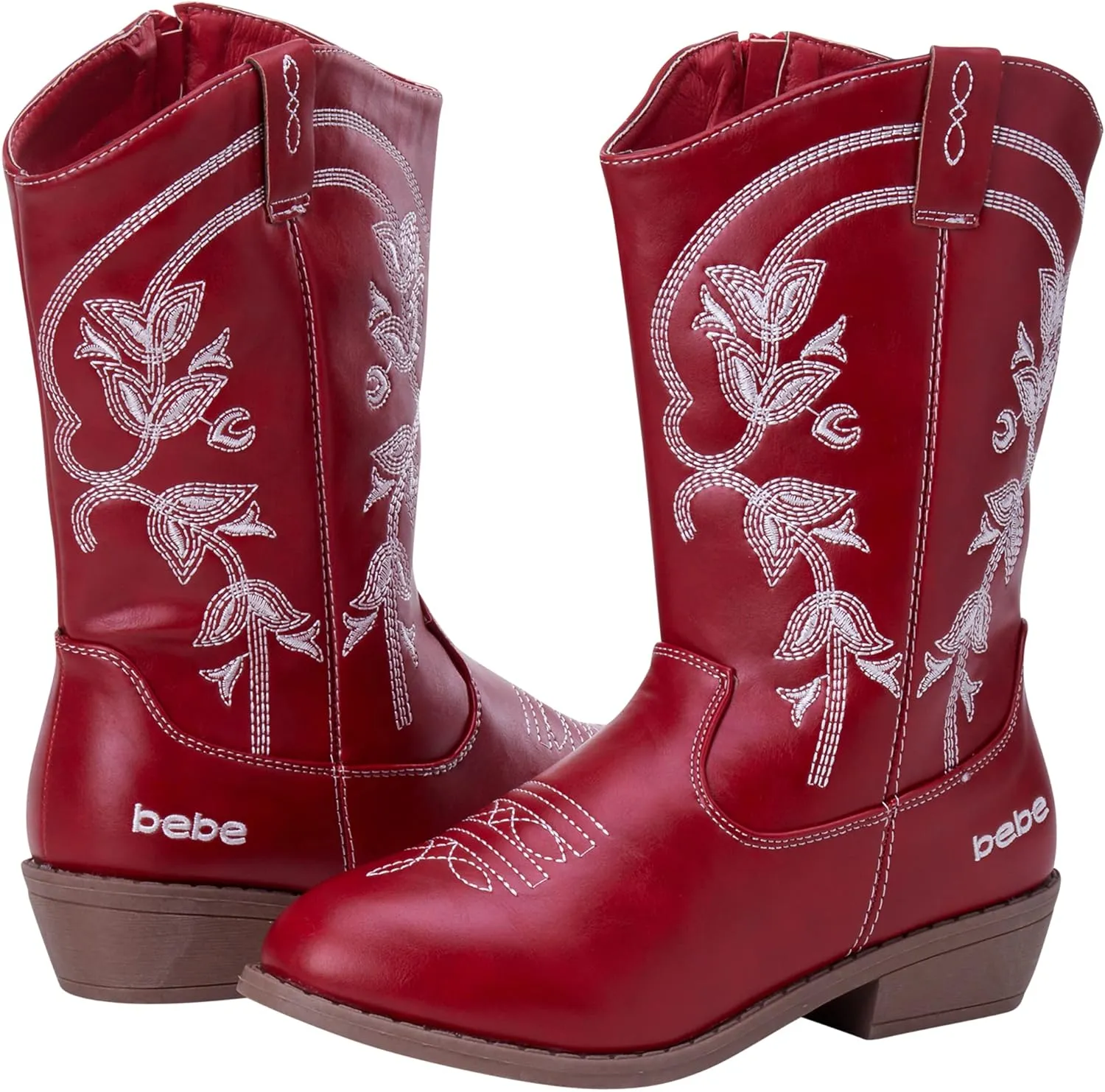 bebe Girls Cowboy Boots - Classic Western Country Cowgirl Boots - Mid Calf Riding Shoes for Toddlers Little and Big Girls