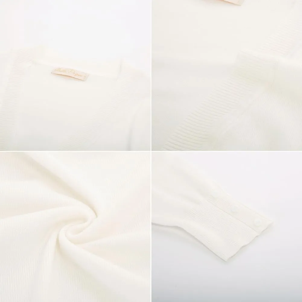 Belle Poque Womens 3/4 Sleeve Bolero Shrug Open Front Knit Cropped Cardigan