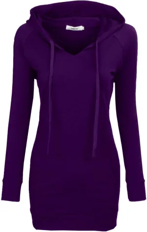 BEPEI Womens Long Sleeve Tunic Hoodie Dressy String Sweatshirts With Pockets
