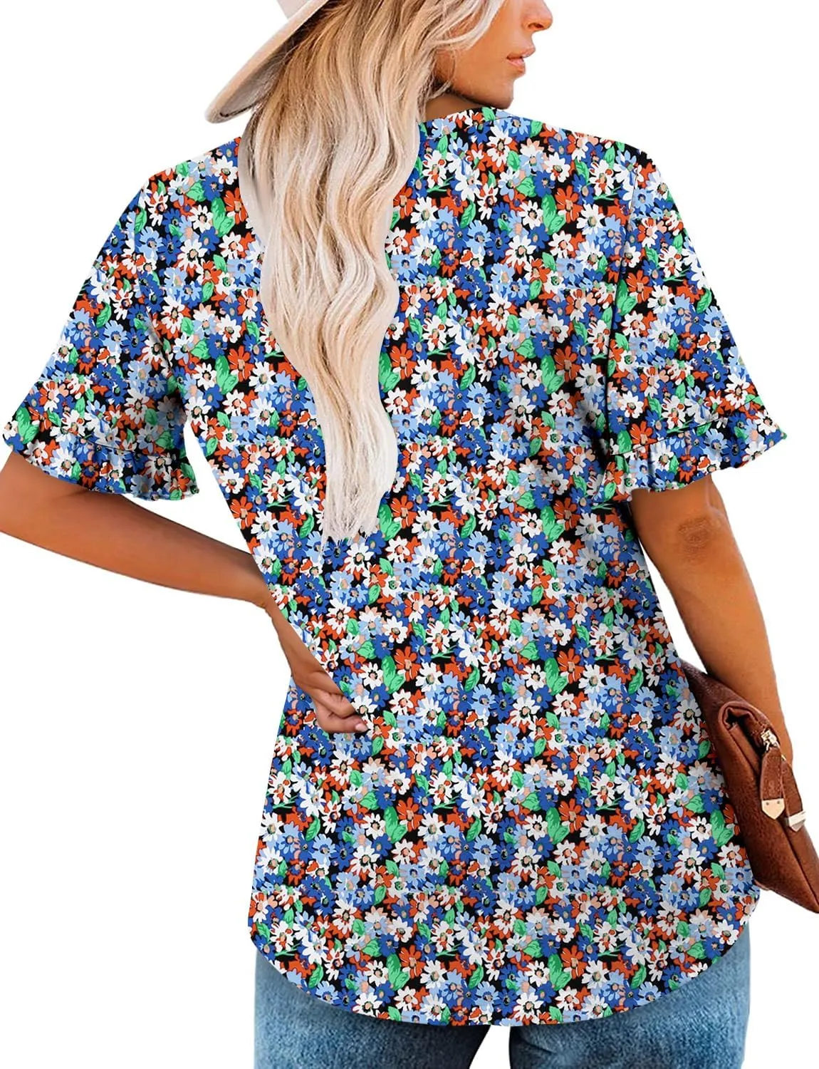 BETTE BOUTIK Womens Short Sleeve Summer Tops Pleated Tunic Tops Shirt S-3XL