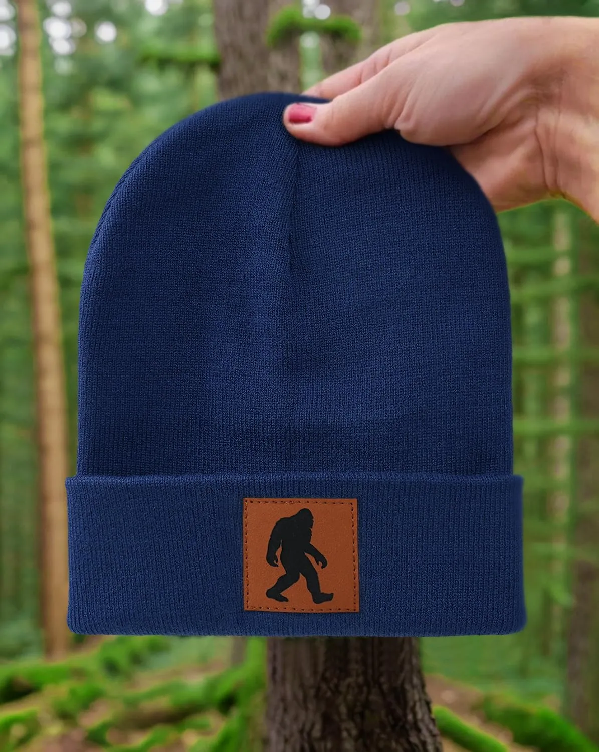 Bigfoot Beanie for Men - Sasquatch Hat Winter Knit Cuffed Beanie for Women - Bigfoot Gifts for Christmas & New Year