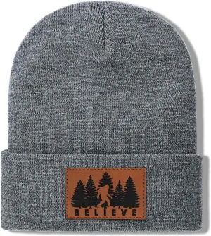 Bigfoot Beanie for Men - Sasquatch Hat Winter Knit Cuffed Beanie for Women - Bigfoot Gifts for Christmas & New Year