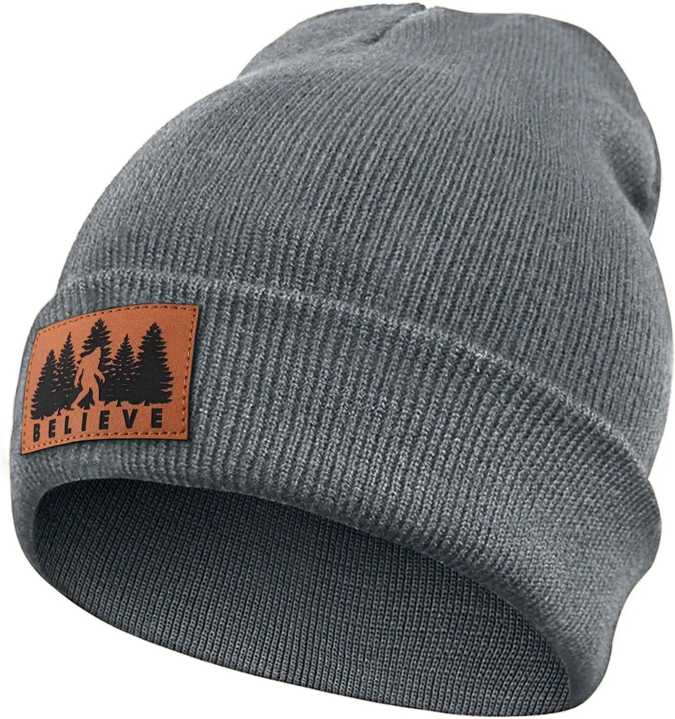 Bigfoot Beanie for Men - Sasquatch Hat Winter Knit Cuffed Beanie for Women - Bigfoot Gifts for Christmas & New Year