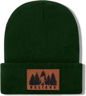 Bigfoot Beanie for Men - Sasquatch Hat Winter Knit Cuffed Beanie for Women - Bigfoot Gifts for Christmas & New Year