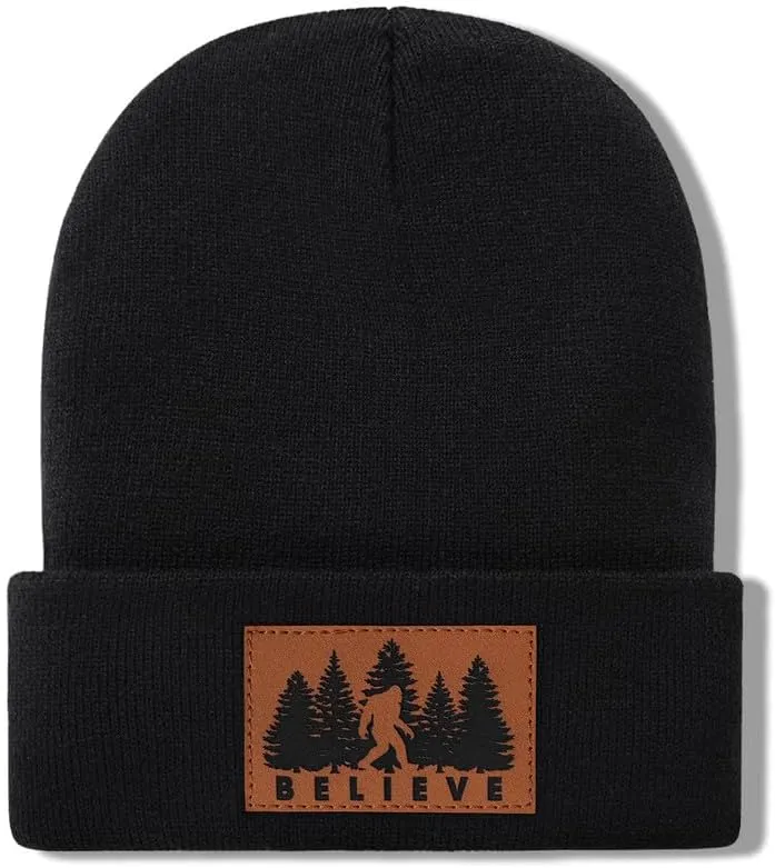 Bigfoot Beanie for Men - Sasquatch Hat Winter Knit Cuffed Beanie for Women - Bigfoot Gifts for Christmas & New Year