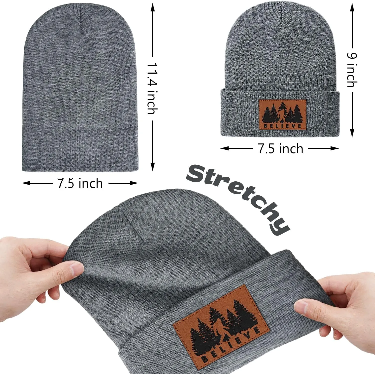 Bigfoot Beanie for Men - Sasquatch Hat Winter Knit Cuffed Beanie for Women - Bigfoot Gifts for Christmas & New Year