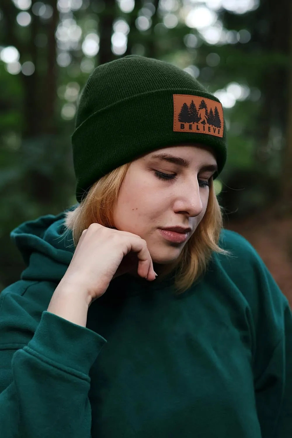 Bigfoot Beanie for Men - Sasquatch Hat Winter Knit Cuffed Beanie for Women - Bigfoot Gifts for Christmas & New Year