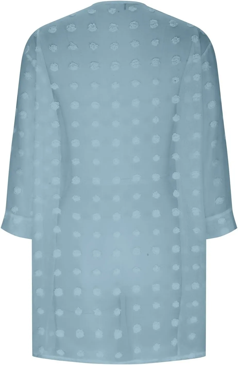 Binmer Swiss Dots Kimono Cardigan for Womens 3/4 Sleeve Lightweight Summer Chiffon Open Front Dusters Loose Beach Cover Up