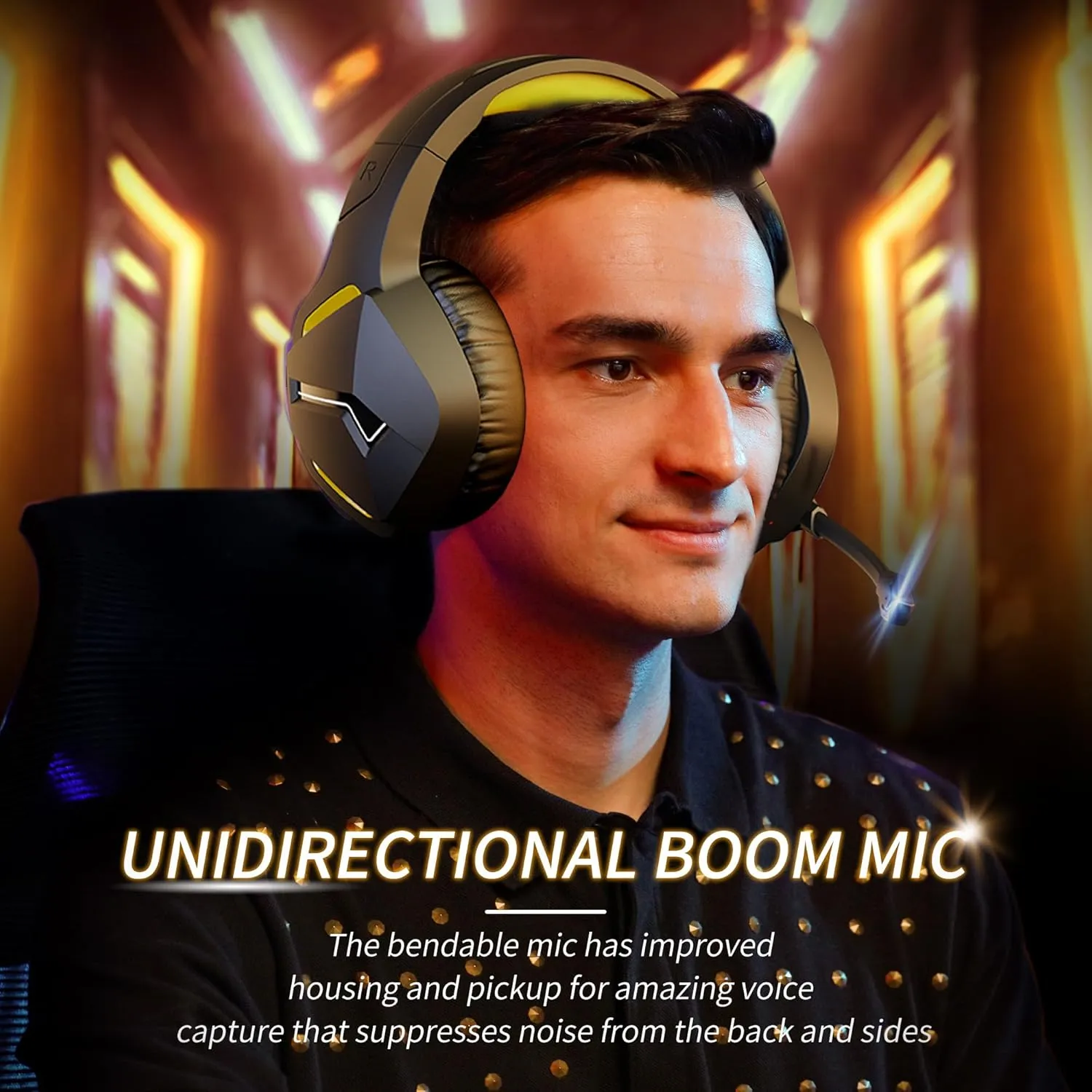 BINNUNE Wireless Gaming Headset with 2.4GHz for PS5, PS4, PC, Switch, FPS Gamers, 120Hrs  Bluetooth 5.3 Gaming Headsets with Noise Canceling Mic, 50MM Headphones for Laptop, Mobile, Mac