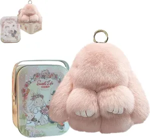 Bunnylulu Keychain with Box, Bunny Keychain with Tin, BunnyCute Plush Key chain