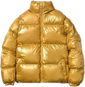 Cambkatl Men's Glossy Padded Winter Coat Metallic Full Zip Down Quilted Puffer Jacket Warm Plus Size Shiny Puffy Outerwear