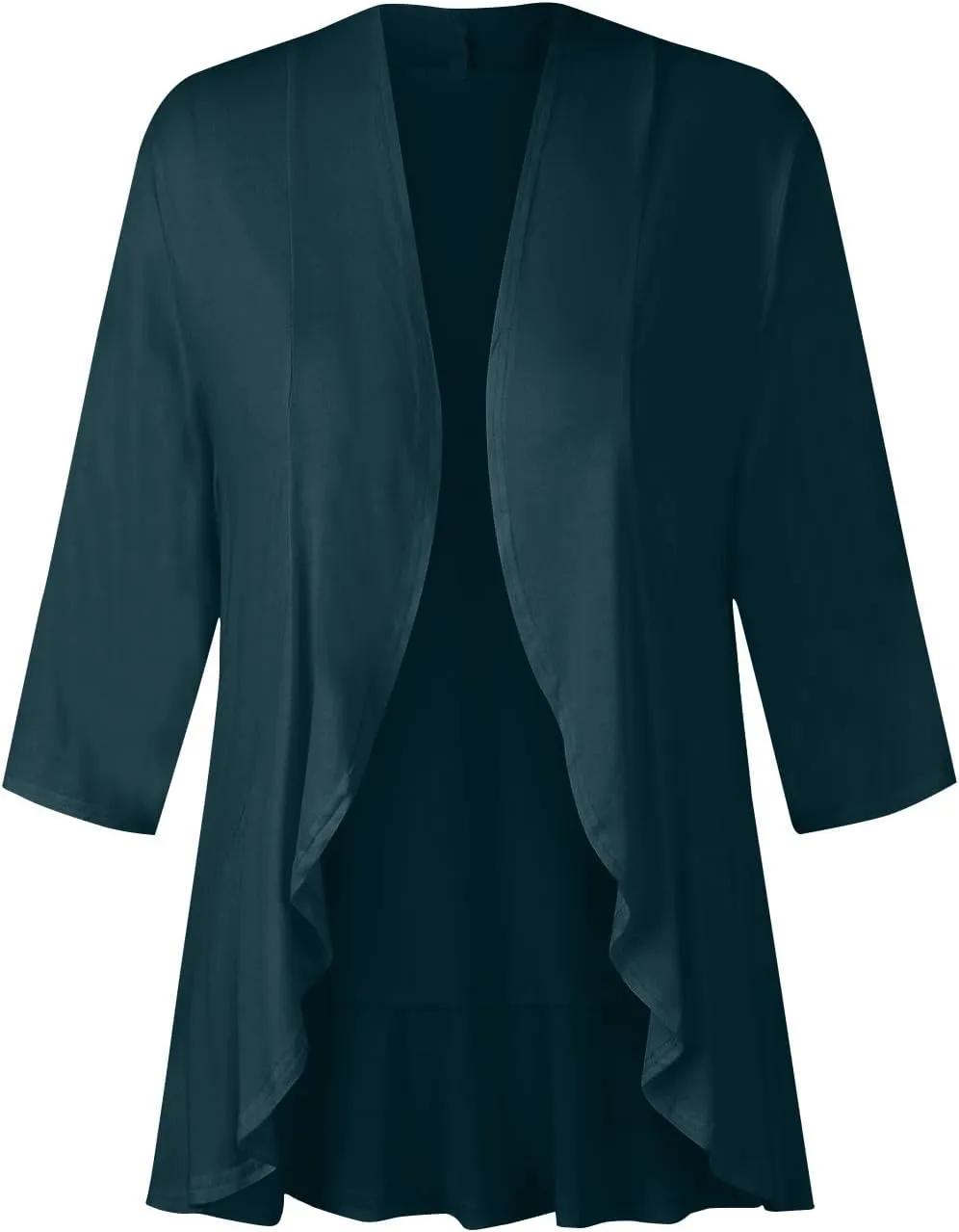 Cardigan for Women Lightweight Summer 3/4 Sleeve Open Front Ruffle Kimono Cardigan Duster