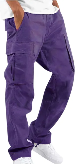 Cargo Pants for Men Baggy Drawstring Elastic Waist Sweatpants Stylish with Pockets Work Pants 2024 Joggers Trousers