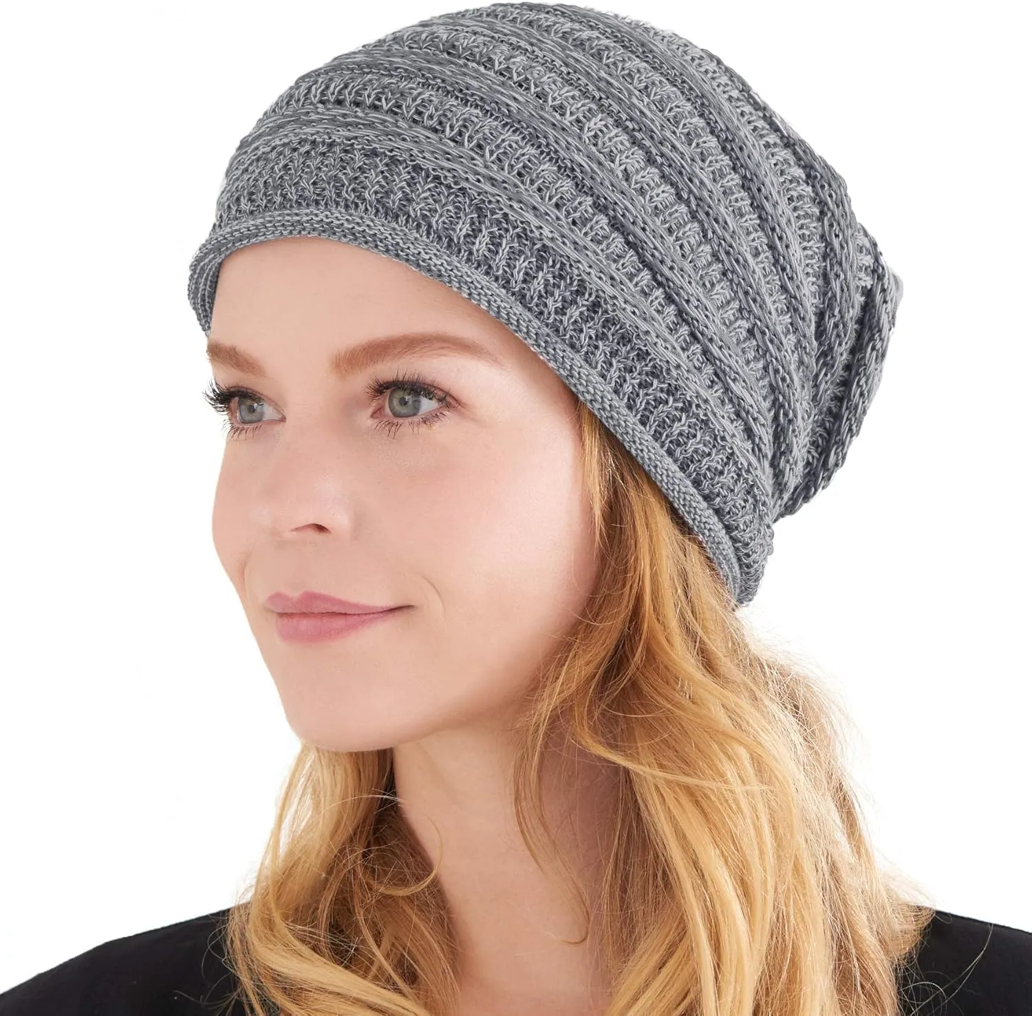 CHARM Extra Slouchy Summer Beanie for Men - Women Baggy Hipster Knit Cotton Slouch Hat
