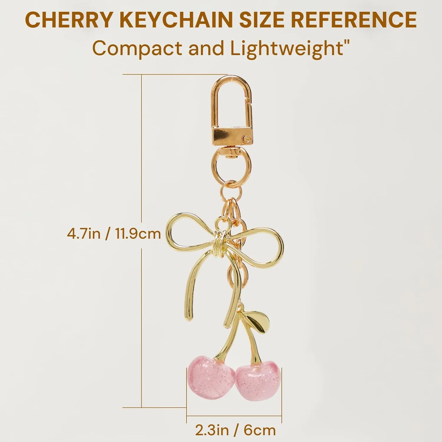 Cherry Keychain Cute Bag Charm Women Leather Keyring Car Keys Gift Mother's Day Birthday Valentine's Purse Accessory