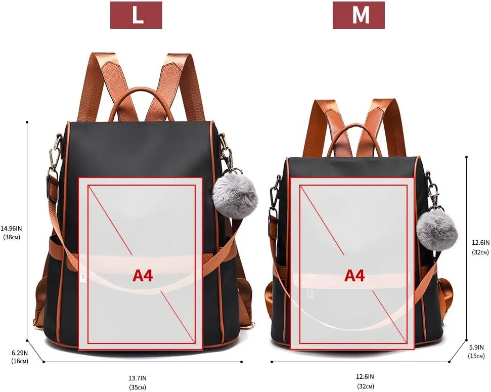 CHERUTY Women Backpack Purse Nylon Anti-theft Fashion Casual Lightweight Travel Shoulder Bag