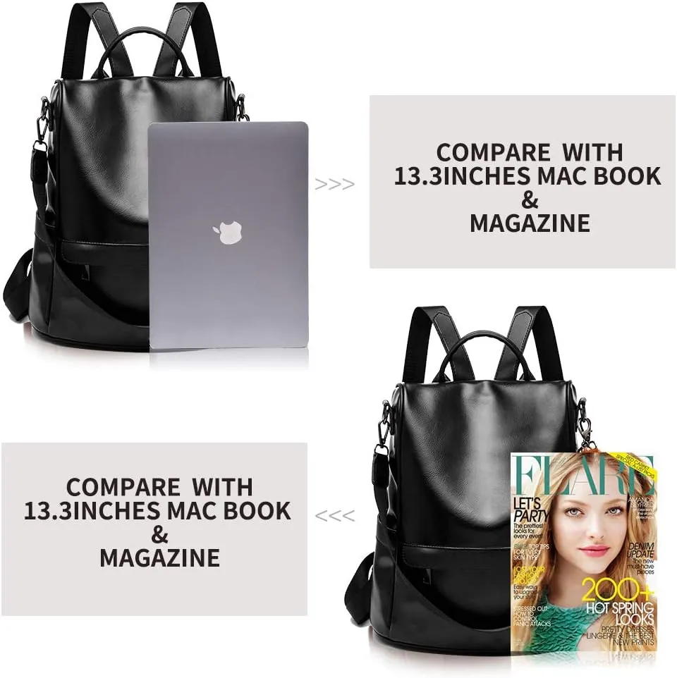 CHERUTY Women Backpack Purse PU Leather Anti-theft Casual Shoulder Bag Fashion Ladies Satchel Bags