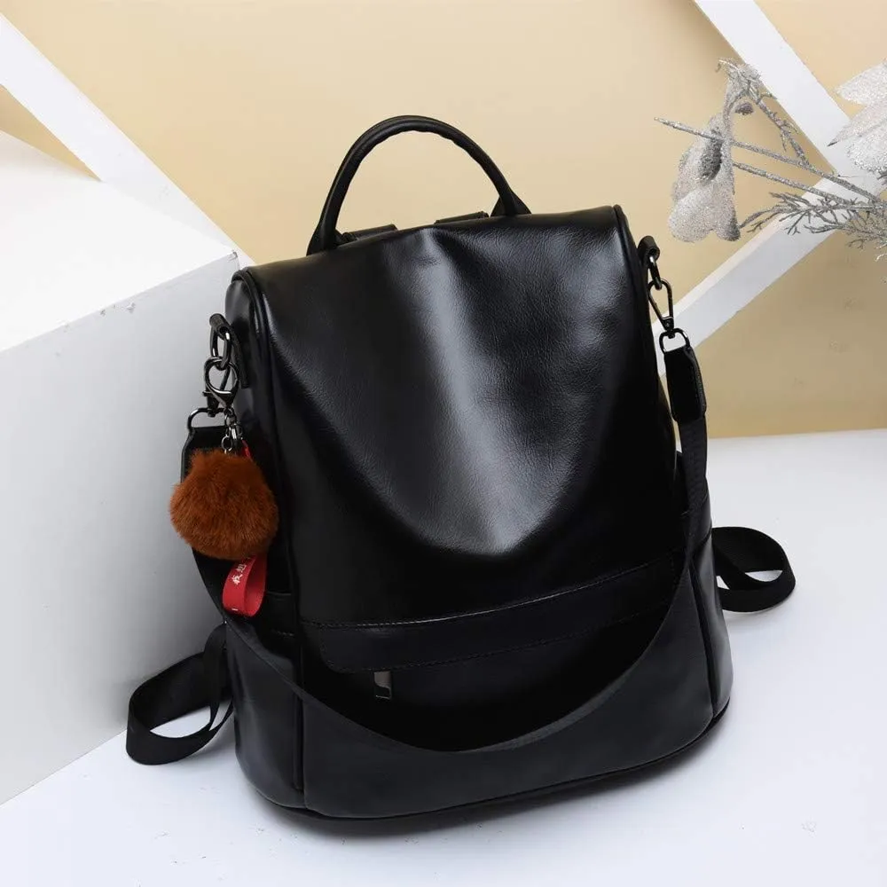 CHERUTY Women Backpack Purse PU Leather Anti-theft Casual Shoulder Bag Fashion Ladies Satchel Bags