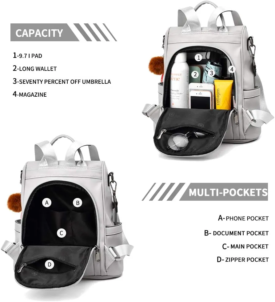 CHERUTY Women Backpack Purse PU Leather Anti-theft Casual Shoulder Bag Fashion Ladies Satchel Bags