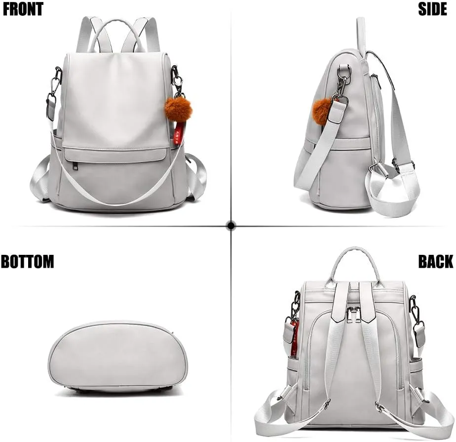 CHERUTY Women Backpack Purse PU Leather Anti-theft Casual Shoulder Bag Fashion Ladies Satchel Bags