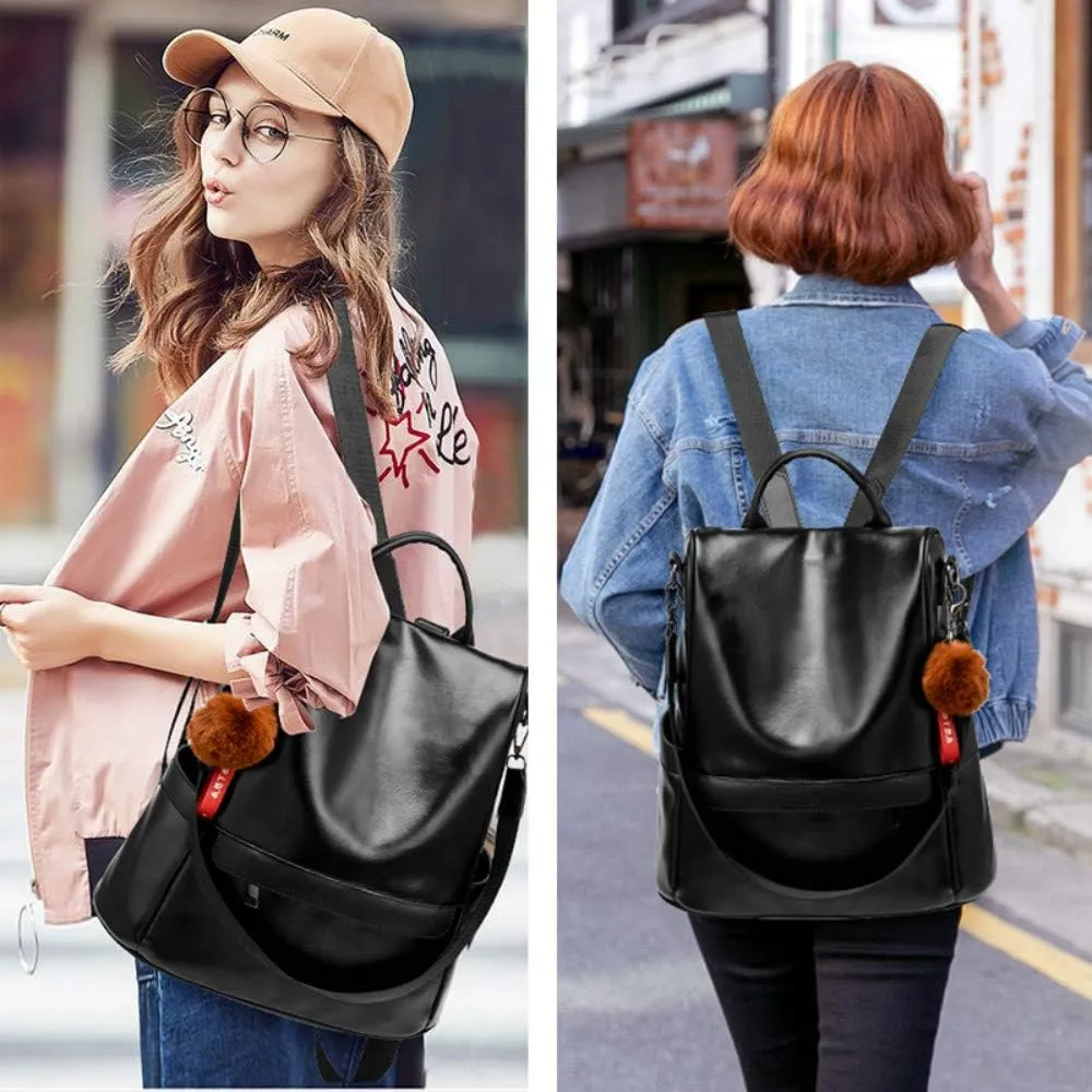 CHERUTY Women Backpack Purse PU Leather Anti-theft Casual Shoulder Bag Fashion Ladies Satchel Bags