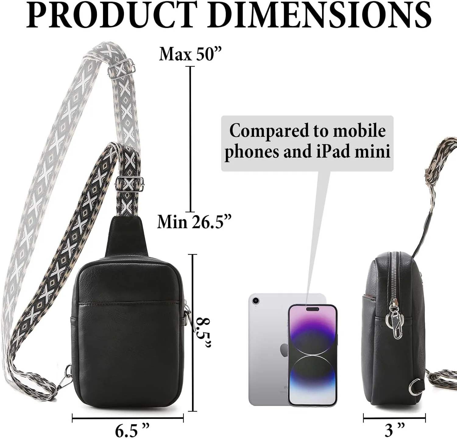 Crossbody Sling Bag for Women Man Anti Theft Vegan Leather Bag Anti Pickpocket Zipper Clip RFID Blocking Chest Bags
