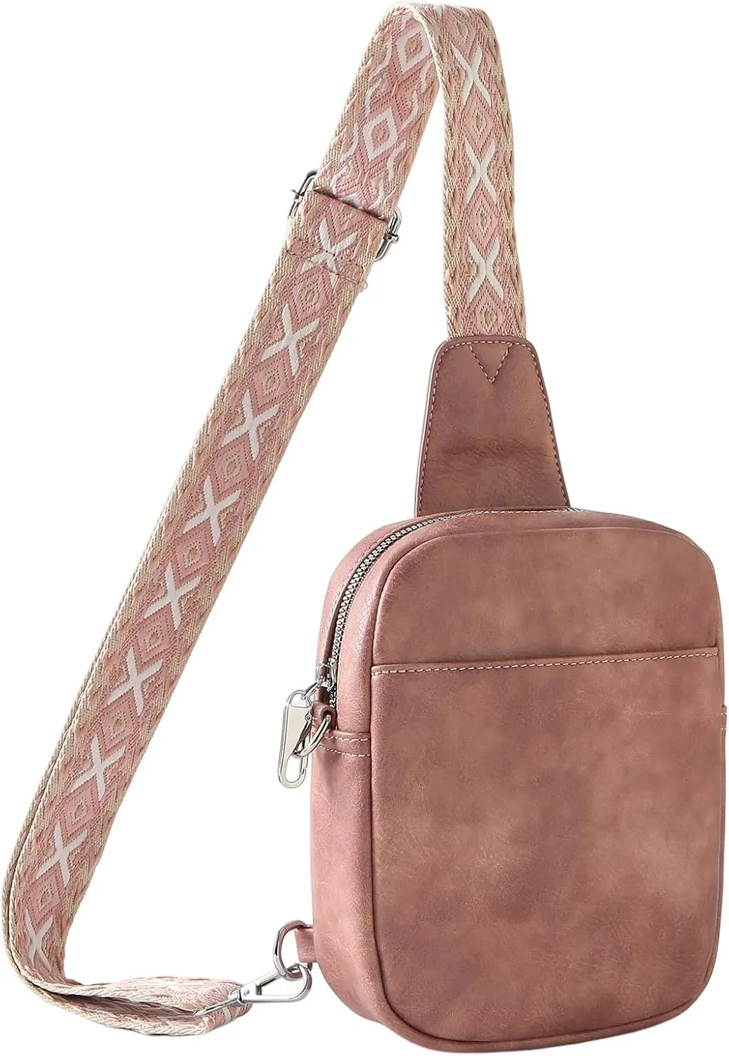 Crossbody Sling Bag for Women Man Anti Theft Vegan Leather Bag Anti Pickpocket Zipper Clip RFID Blocking Chest Bags