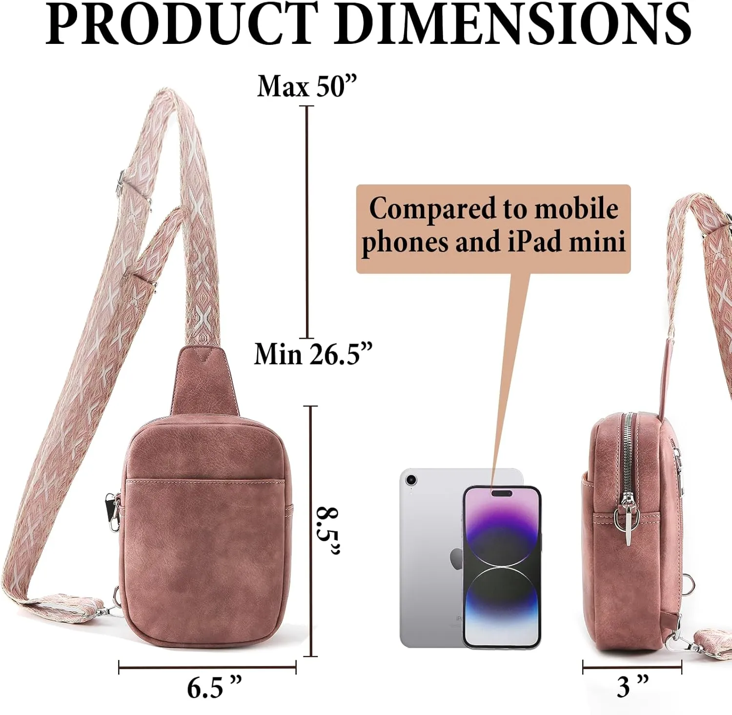 Crossbody Sling Bag for Women Man Anti Theft Vegan Leather Bag Anti Pickpocket Zipper Clip RFID Blocking Chest Bags