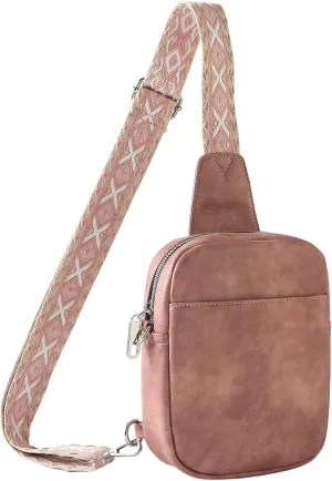 Crossbody Sling Bag for Women Man Anti Theft Vegan Leather Bag Anti Pickpocket Zipper Clip RFID Blocking Chest Bags