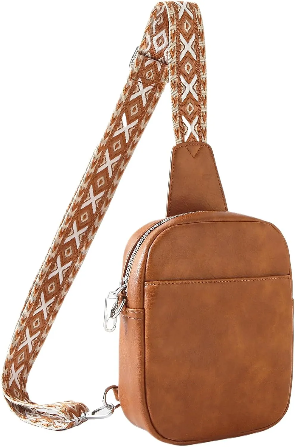 Crossbody Sling Bag for Women Man Anti Theft Vegan Leather Bag Anti Pickpocket Zipper Clip RFID Blocking Chest Bags