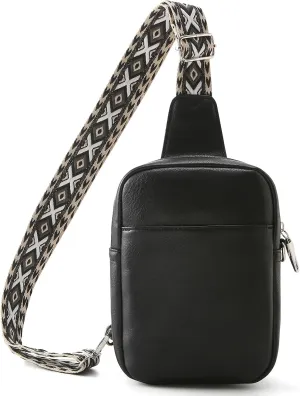 Crossbody Sling Bag for Women Man Anti Theft Vegan Leather Bag Anti Pickpocket Zipper Clip RFID Blocking Chest Bags
