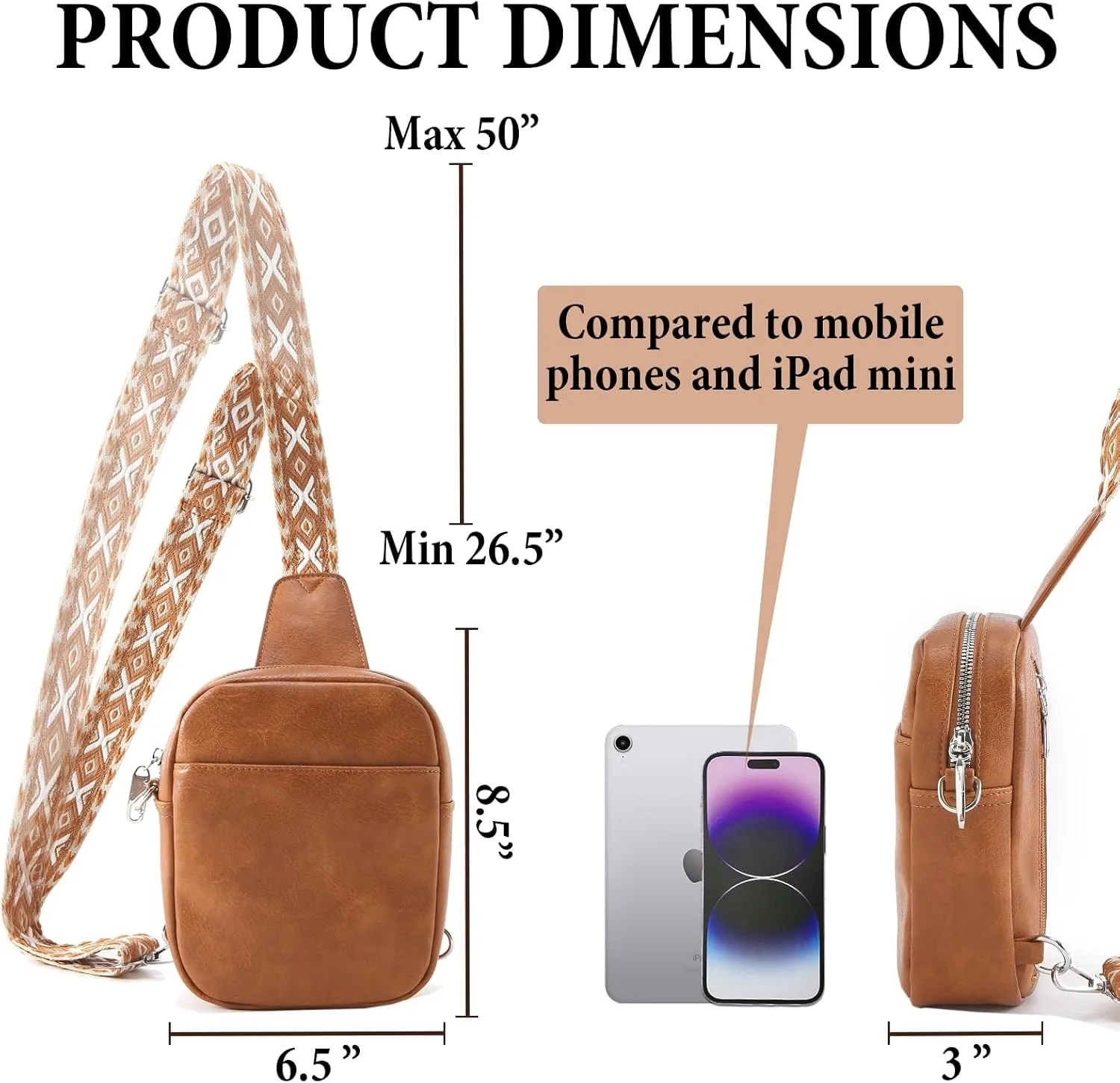 Crossbody Sling Bag for Women Man Anti Theft Vegan Leather Bag Anti Pickpocket Zipper Clip RFID Blocking Chest Bags