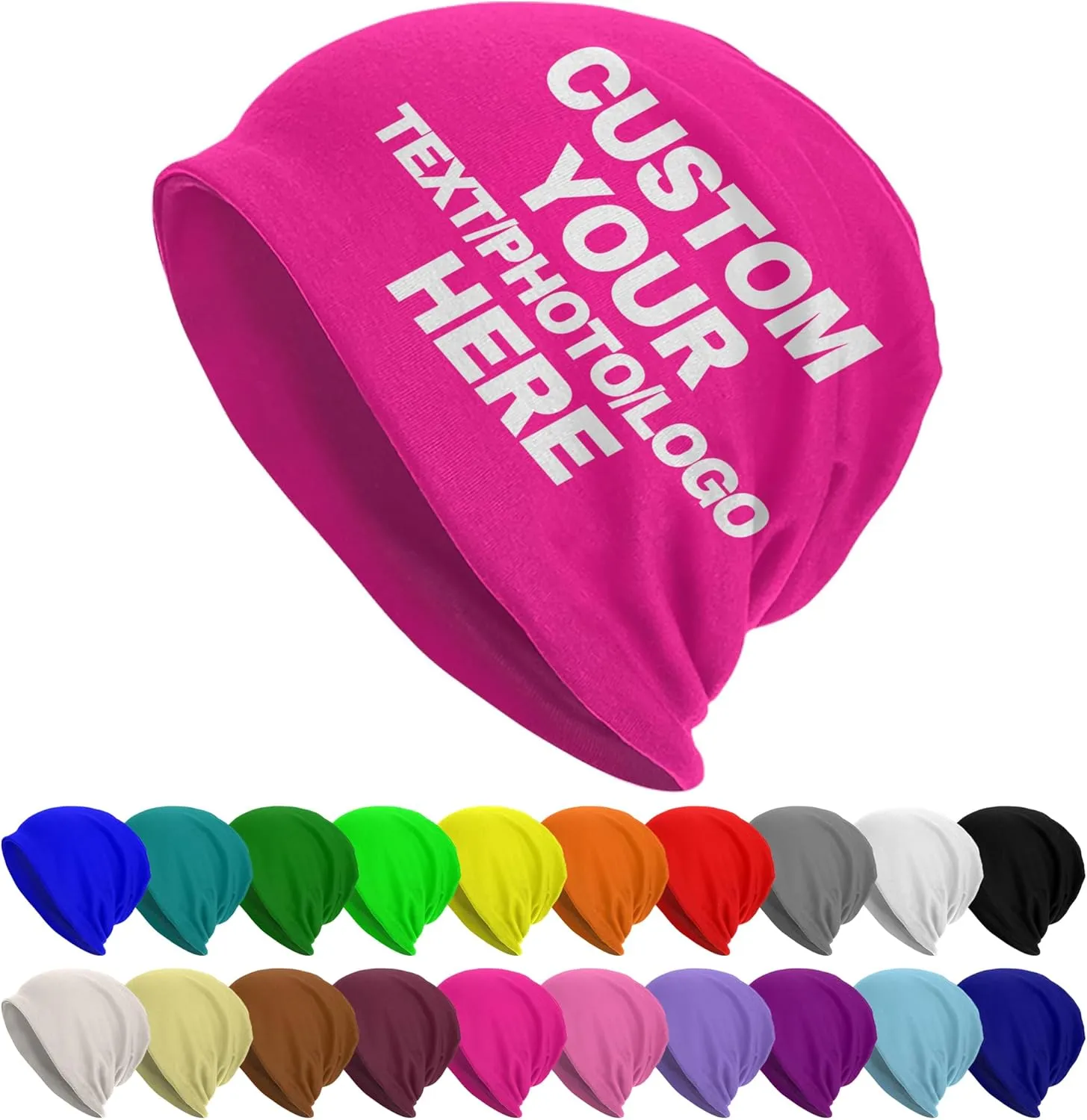 Custom Beanie for Men Women Customized Beanies Design Your Own Text/Photo/Logo/Image/Name/Picture Personalized Skull Cap