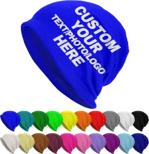 Custom Beanie for Men Women Customized Beanies Design Your Own Text/Photo/Logo/Image/Name/Picture Personalized Skull Cap
