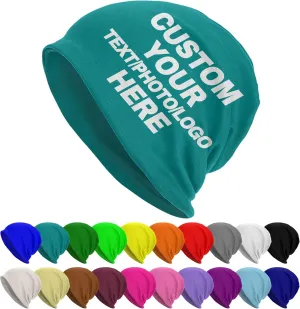 Custom Beanie for Men Women Customized Beanies Design Your Own Text/Photo/Logo/Image/Name/Picture Personalized Skull Cap