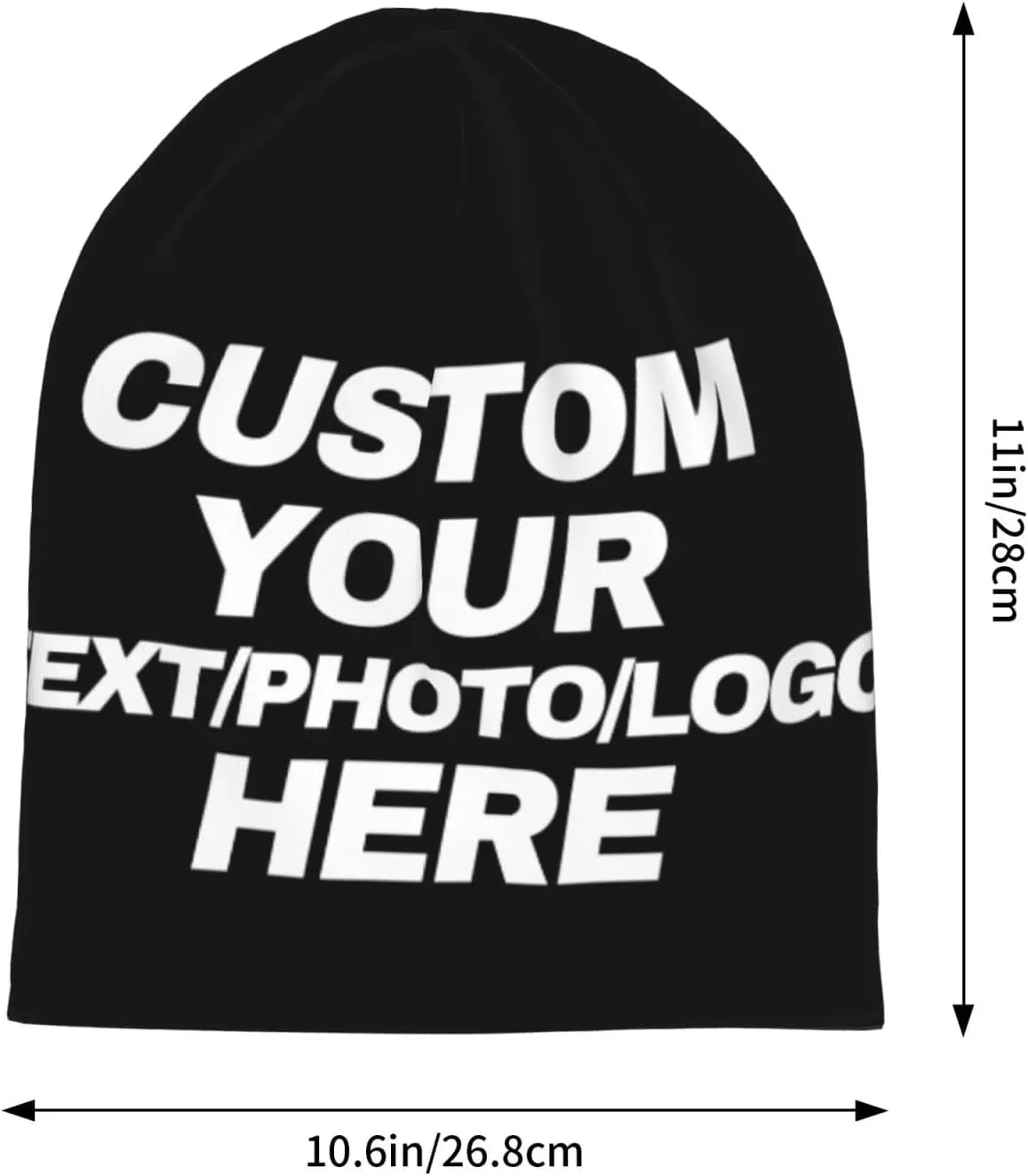 Custom Beanie for Men Women Customized Beanies Design Your Own Text/Photo/Logo/Image/Name/Picture Personalized Skull Cap