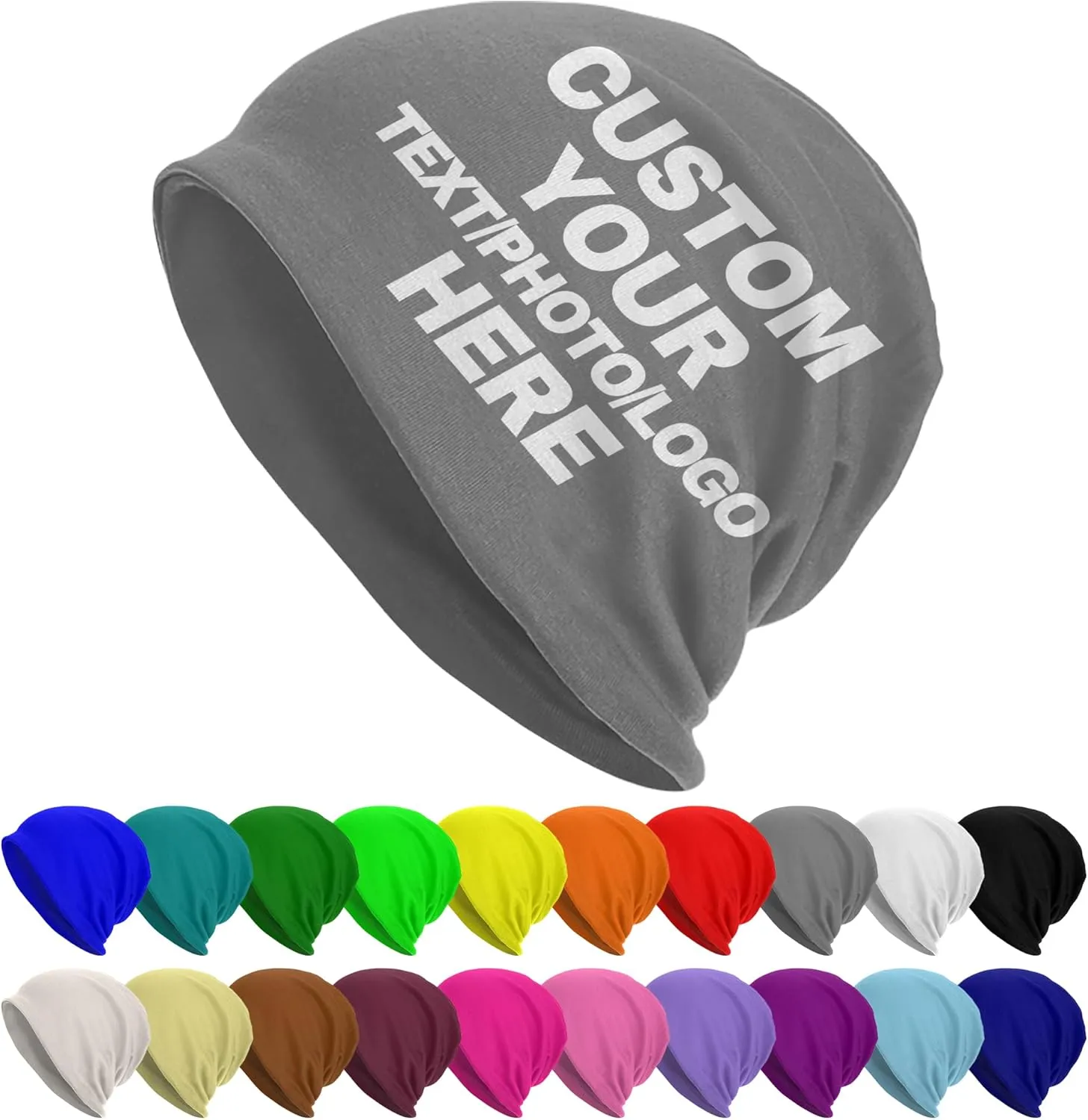 Custom Beanie for Men Women Customized Beanies Design Your Own Text/Photo/Logo/Image/Name/Picture Personalized Skull Cap